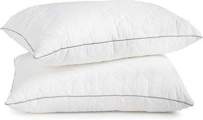 Acanva Cooling Bed Pillows for Sleeping 2 Pack, Luxury Hotel Quality Shredded Memory Foam Filling with Breathable Cover for Side Back and Stomach Sleepers, Standard Size, White 2 Count