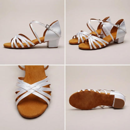 Latin & Ballroom Dance Shoes for Women Low Heel - Close Toe Leather Pumps with Arch Support for Wide Feet