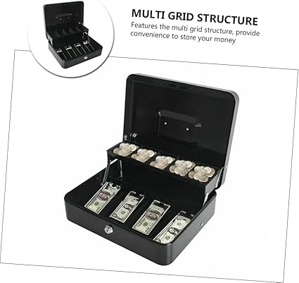 STOBOK 1pc Cash Register Box Cash Register Box Container with Lid Money Coin Tray Cashier Money Case Cash Drawer Cashier Drawer Cashier Storage Case Coins Case Money Box Abs With Cover