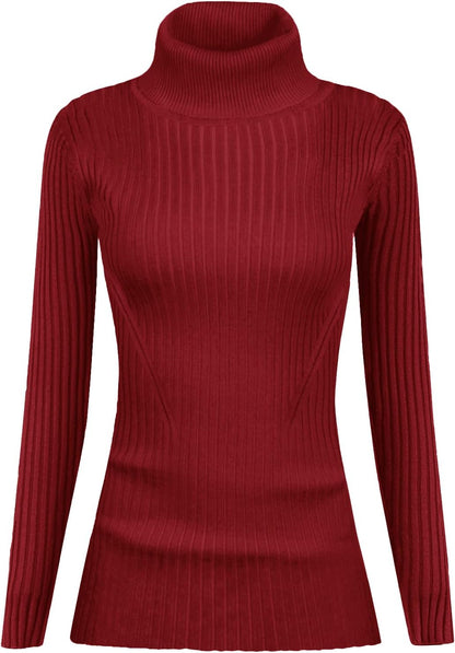 v28 Turtleneck Ribbed Sweaters for Women Cute Sexy Knitted Warm Fitted Sweater.