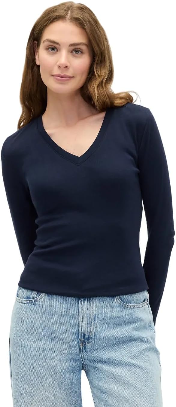 GAP Women's Long Sleeve V-Neck Knit Top