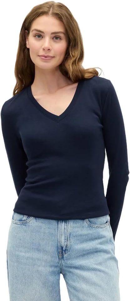 GAP Women's Long Sleeve V-Neck Knit Top