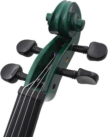 Violin Kit Violin Professional 44 Beginners Green Violin With CaseBowBridgesTunerMuteStrings Accessories Sets(Violin)