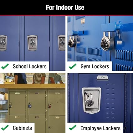 Master Lock 1500T Locker Lock Combination Padlock, 2 Pack, Black