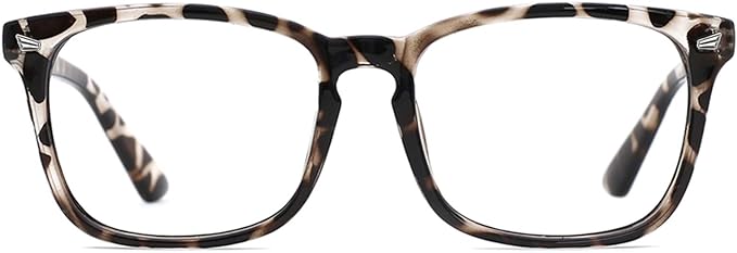 TIJN Blue Light Blocking Glasses for Women Men Clear Frame Square Nerd Eyeglasses Anti Blue Ray Computer Screen Glasses