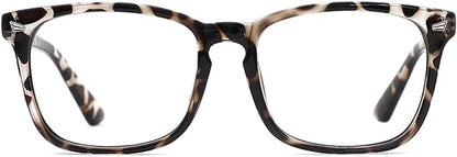 TIJN Blue Light Blocking Glasses for Women Men Clear Frame Square Nerd Eyeglasses Anti Blue Ray Computer Screen Glasses