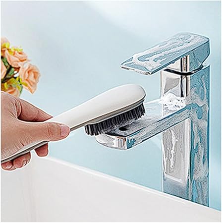 Shoe Brush Cleaning Brush Scrub Brush Laundry Brush, Household Cleaning Brushes Tool for Countertops Bathtubs, Clothes, Shoes, Floors, Bathroom, Carpet (White  Gray)