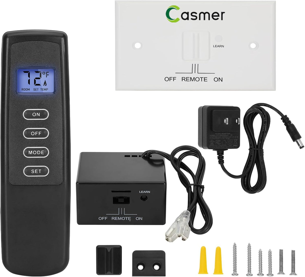 Universal Fireplace Remote Control Kit,Fit skytech 1420-A,1420TH-A,1001-A,1001TH-A,durablow TR1003, Napoleon F45,Acumen RCK-IW,Ambient RCB and More,Dual Power,Child Safety Lock,for Millivolt Valve