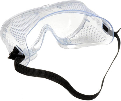 ERB Perforated Impact Resistant Goggles - Standard, Clear Lens, Black Straps