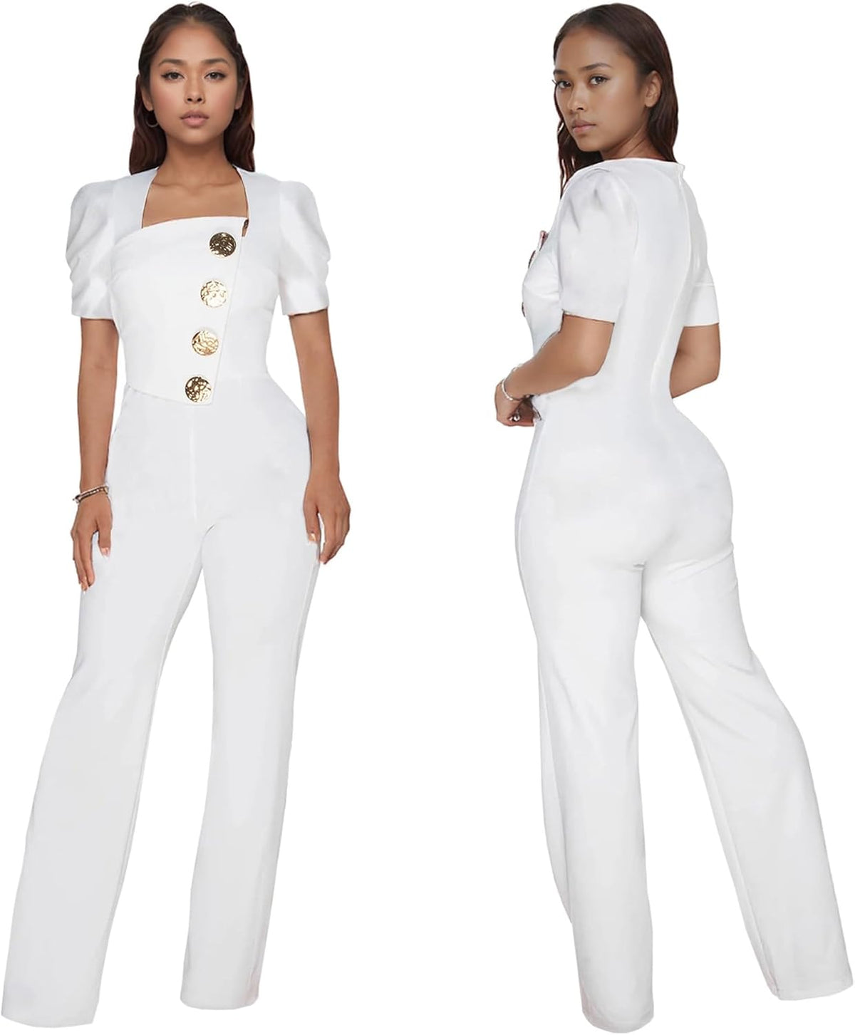 Medium Size PORRCEY Women Sexy Elegant Velvet Jumpsuits Casual Outfits Clubwear.