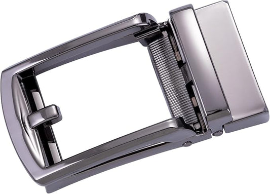 Barry.Wang Ratchet Belt Buckle Strap Replacement 1 38Au,Leather Belt Straps for 40MM Slide Click Buckle,Trim to Fit
