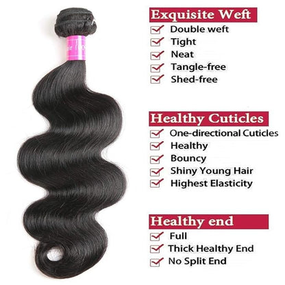 Body Wave Bundle 10A Grade Human Hair Bundles 100 Unprocessed Brazilian Virgin Hair Bundles Double Machin Weft Brazilian Body Wave Bundle(24 Inch)