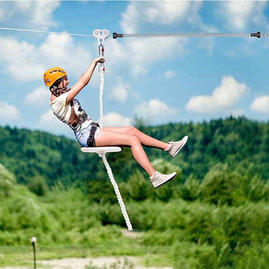 Zipline Spring Brake, 9.8ft Extra Long Heavy Duty Stainless Steel Zipline Brake Stopper, Zip Line Kit for Backyard Zipline Spring for 316 14 516 38 inch Cable