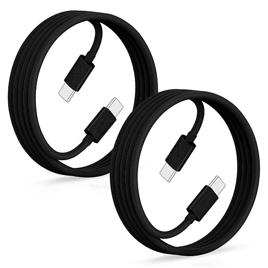 USB C to USB C Cable, USB C Charger Cable, Apple USB C Cable, 6FT 60W USBC Type C Fast Charging Cable Compatible with for Apple iPhone 15 Pro Max, ipad Pro 12.9 Air Mini MacBook Air, Black