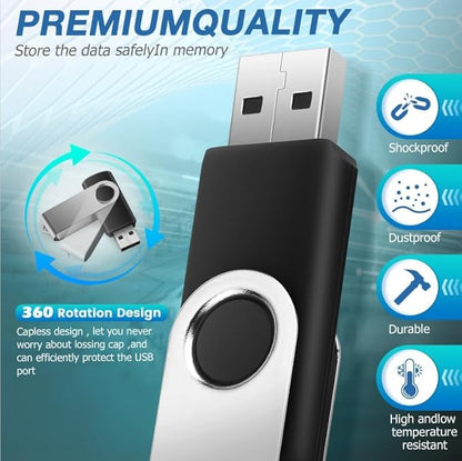 2 Pack 16GB USB Flash Drive,Black