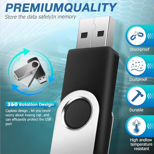 2 Pack 16GB USB Flash Drive,Black