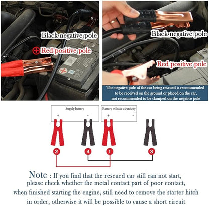67" 150A Heavy Battery Duty Jumper Cables - Alligator Clips Electrical Battery Clamps for Emergency Roadside Assistance - Universal Jumper Cables for Car Truck Van Bus