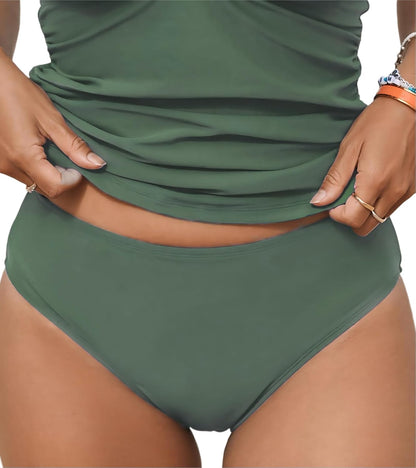 CUPSHE Women's Bikini Bottoms Mid Rise Swimsuit Only Bottoms Full Coverage Bathing Suits ( Size M )