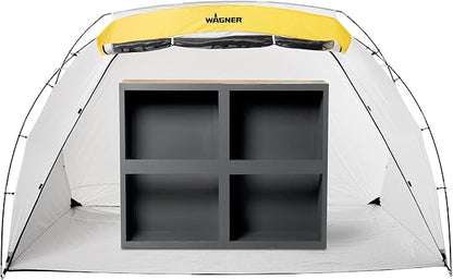 Wagner Spraytech C900038.M Large Spray Shelter with Built-In Floor & Screen for DIY Spray Painting, Hobby Paint Booth Tool Painting Station, Portable Spray Paint Tent, White