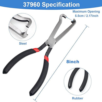 37960 Electrical Disconnect Pliers, 8 inch Automotive Electrical Connector Pliers for Auto Mass Air Flow Sensors, Fuel Injectors, Ignition Coils and Other Auto Parts (Red)
