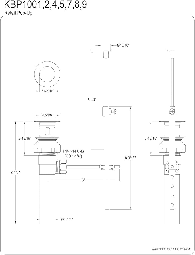 Kingston Brass KBP1005 Bathroom Sink Drain, Oil Rubbed Bronze