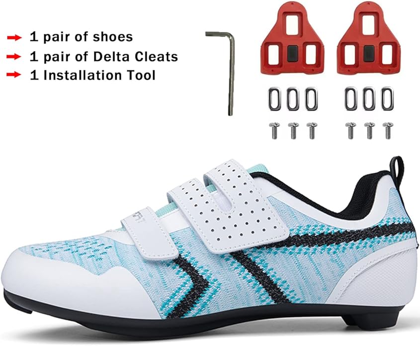 ULTIANT Cycling Shoes Mens Womens Compatible with Peloton Indoor Riding Road Bicycle with Delta Cleats Outdoor Pedal Bike Shoes