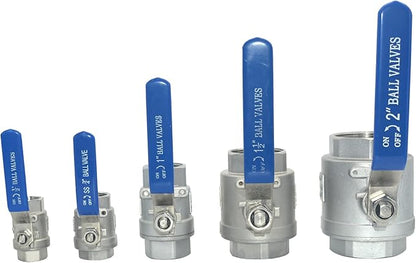 DAN SPEED 12" NPT Female 316 Stainless Steel Full Port Ball Valve Vinyl Handle WOG1000 (12 inch)