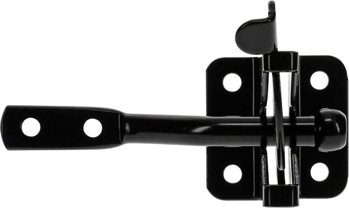 National Hardware Automatic Gate Latch, Black, 4 in Strike, Model N184-861, For Outswing Gates Doors Animal Pens