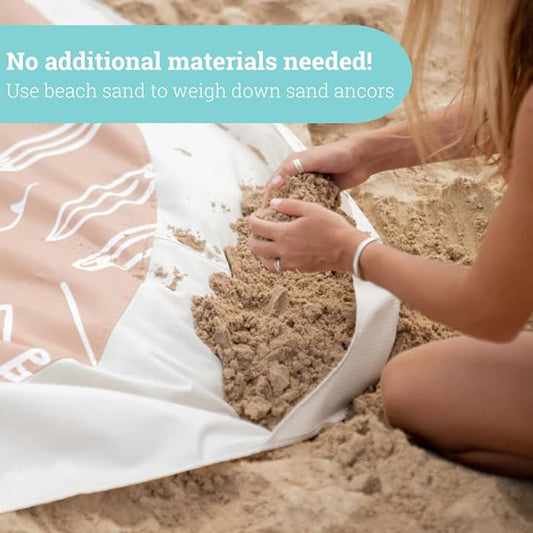 Baby Beach Pool | 2-in-1 Kiddie Pool and Beach Blanket | Flexible Toddler and Baby Pool | Beach Toys for Kids & Toddlers | 6x6 Feet with Waterproof Carrying Bag | Beach Puddle (Sage Monstera Leaves)