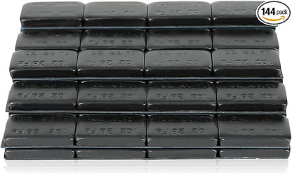 EASYBERG 1oz. Stick on Wheel Weights, Black Tire Balancing Wheel Weights for Motorcycles, Cars, Trucks, SUVs, Low Profile, Total 144pcs 144oz.