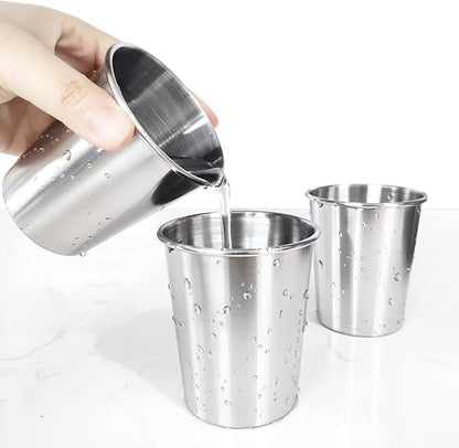 6 Pack 8 oz Stainless Steel Kids Cups, Children's Pint Cups, Stackable Metal Cups, Shatterproof Drinking Glasses