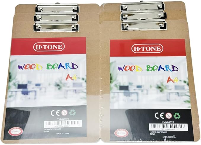 Clipboard Set of 6, Suitable for Classroom, Students, Children, A4 Standard clipboard Size 9 x 12.5 with Thin Clips, Office Supplies, School Supplies.