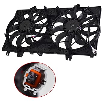 Dual Radiator Condenser Cooling Fan Replacement for Nissan Rogue 2014-2018 Replacement for X-Trail 2015-2017
