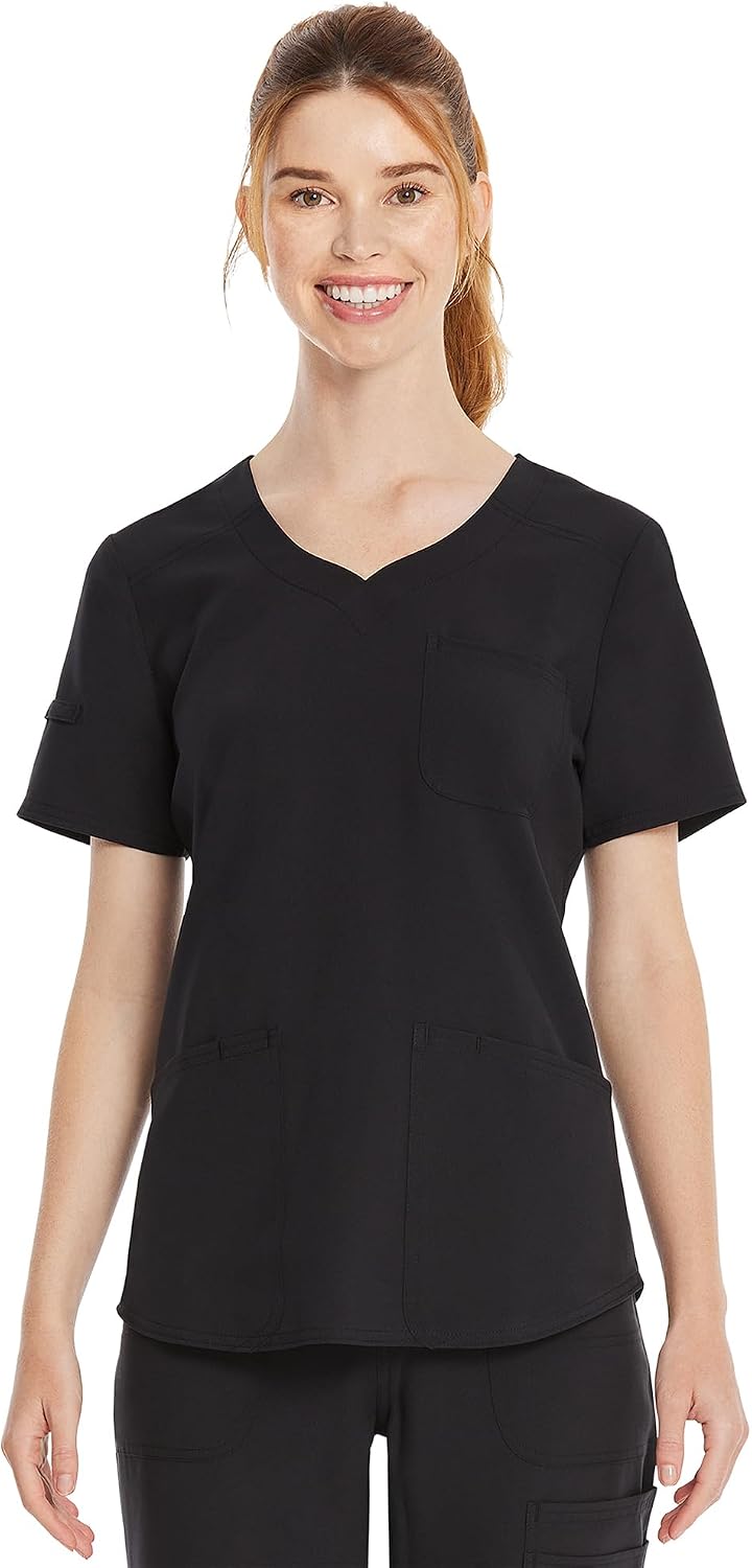 Large, Scrubstar Womens Sweetheart V-Neck Scrub Top Soft Stretch Nursing Uniform with 3 Pockets Women’s Medical Scrubs for Women.