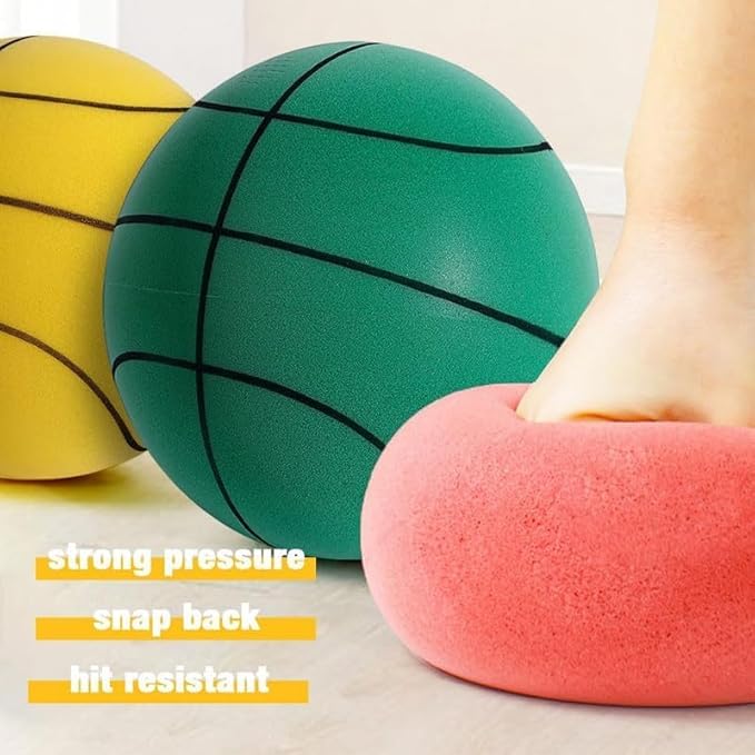 Silent Basketball, 2024 New Hush Silent Foam Basketball, Indoor Training Ball, Uncoated High-Density Foam Ball, Easy to Grip Quiet Ball for Various Indoor Activities