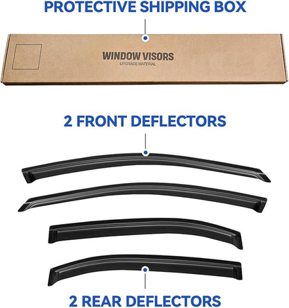 Window Visors Rain Guards Shield for 2006-2012 Ford Fusion, Out-Channel Window Vent Wind Deflectors Visors Shades for 2007-2013 Lincoln MKZ, 2006-2010 Mercury Milan, 2006 Lincoln Zephyr