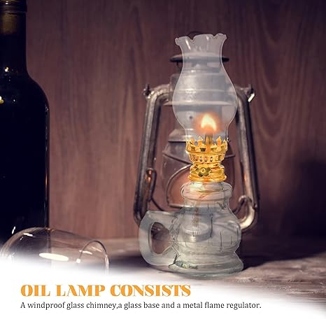 FOMIYES 1 Set Retro Lighting Oil Lamp Kerosene Lamps Household Kerosene Oil Lamp Kerosene Emergency Lighting Unique Lighting Oil Light Desktop Oil Lamp Wedding Use Kerosene Light