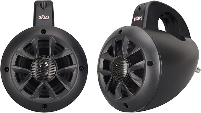 NOAM N4 - Pair of 4 Inch 2-Way Wakeboard Mountable Speakers, Marine Grade Weatherproof Construction for Utv, Boats, ATV Golf Carts and More