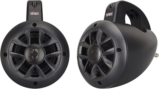 NOAM N4 - Pair of 4 Inch 2-Way Wakeboard Mountable Speakers, Marine Grade Weatherproof Construction for Utv, Boats, ATV Golf Carts and More