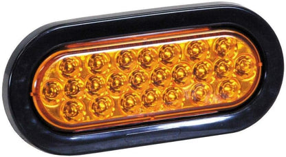 Buyers Products SL65AO 6 Inch Amber Oval Recessed Strobe Light, 24 LEDs, 12-24V - IP67 & SAE J595 Class 2 Rated, Water and Debris Resistance, 6 Flashes/Second, PL-3 Plug, Truck & Trailer Warning Light