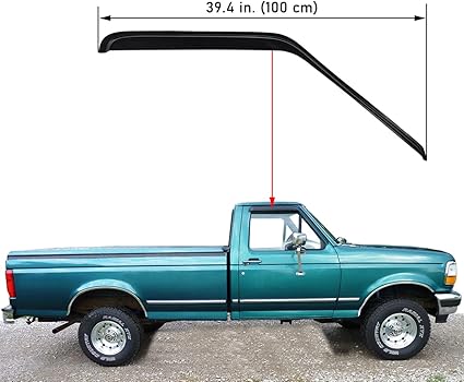 Lightronic WV92068 Outside-Mount Side Window Visor Deflector Rain Guard, Dark Smoke, 2-Pieces Set, Fit 1980-1996 Ford Bronco, 1980-1996 F-150/F-250/F-350, 1997 F-250 HD, Regular Cab/SuperCab/SuperCrew