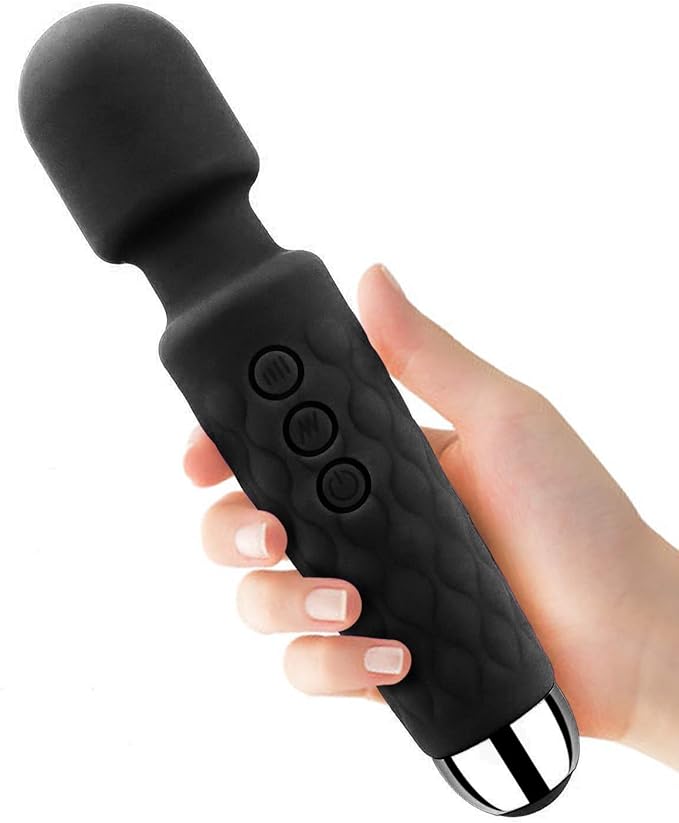 Cordless Wand Massger, Bolly Powerful Personal Massagers for Women with Multi Speeds for Therapeutic Muscle Aches and Sports Recovery-Black