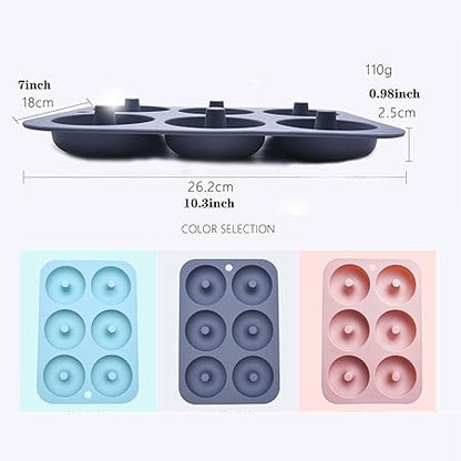 Professional Donut Pan For Baking,6-Cavity Non-Stick Silicone Donut Mold Tray For Microwave And Oven,Dishwasher Safe (Color : A), xiaoyao121