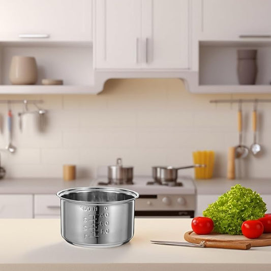 Stainless Steel Inner Pot for Rice Cookers Universal Replacement Insert for Electric Rice and Grain Cookers Cookware for Cooked Rice and Grains