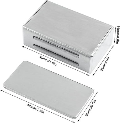 Waziaqoc 4 Pack Magnetic Door Catch, Stainless Steel Magnetic Latch with Adhesive, Ultra Thin Door Magnets, No Drilling Cupboard Magnetic Latches for Drawer Closet and Kitchen Cabinet