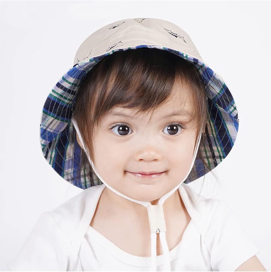 Baby Sun Hat UPF 50+ Sun Protective Toddler Bucket Hat Summer Kids Beach Hats Wide Brim Outdoor Play Hat for Boys Girls