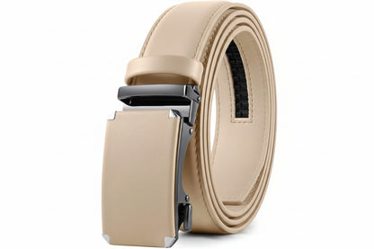 Ratchet Belt Dress Adjustable 1 3/8" Genuine Leather Designer Belt, Size Length Can be Cut, with Gift Box