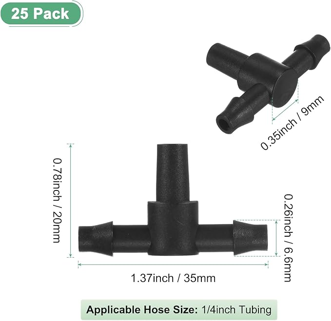 1/4 Flat Tee Pipe Connector