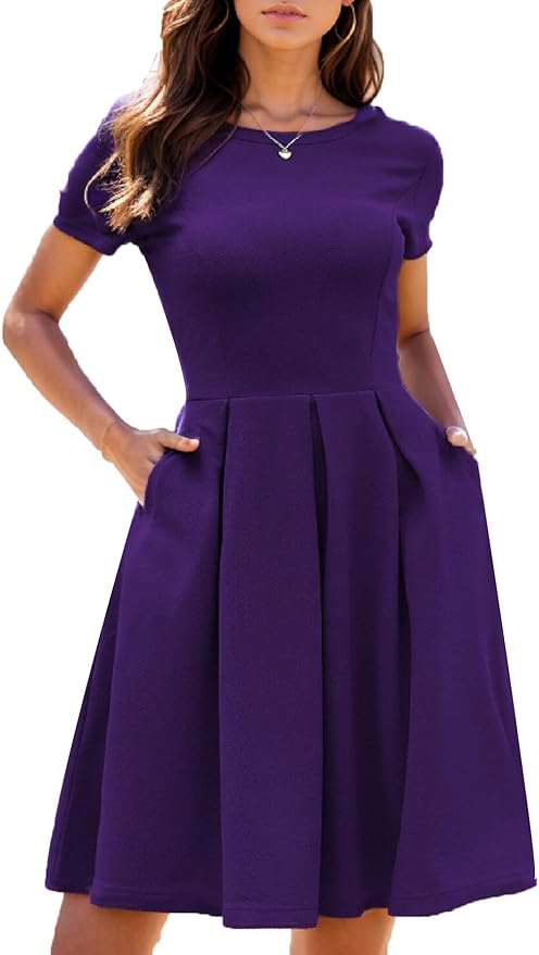 oxiuly Summer Dresses for Women 2024 Party Church Bridesmaid Graduation Dress with Pockets S253