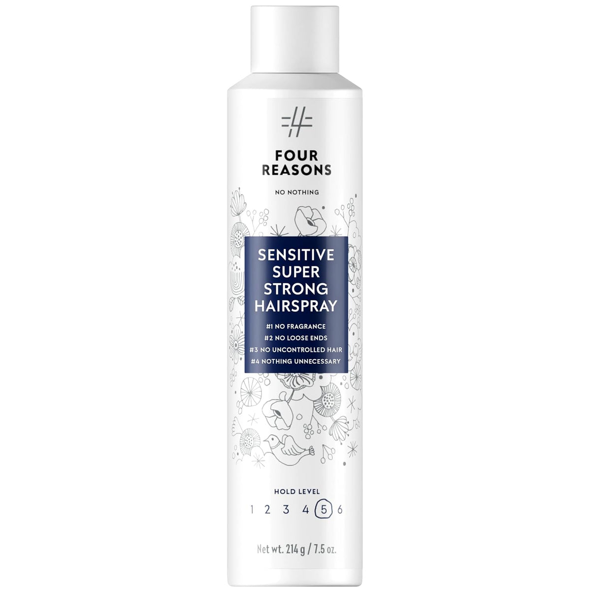 No nothing Sensitive Super Strong Hairspray for Women, Unscented & Hypoallergenic Finishing Spray for Sensitive Scalp, Extra Strong Hold Hair Spray Women, Humidity & UV Protection, 7.5 oz
